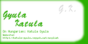 gyula katula business card